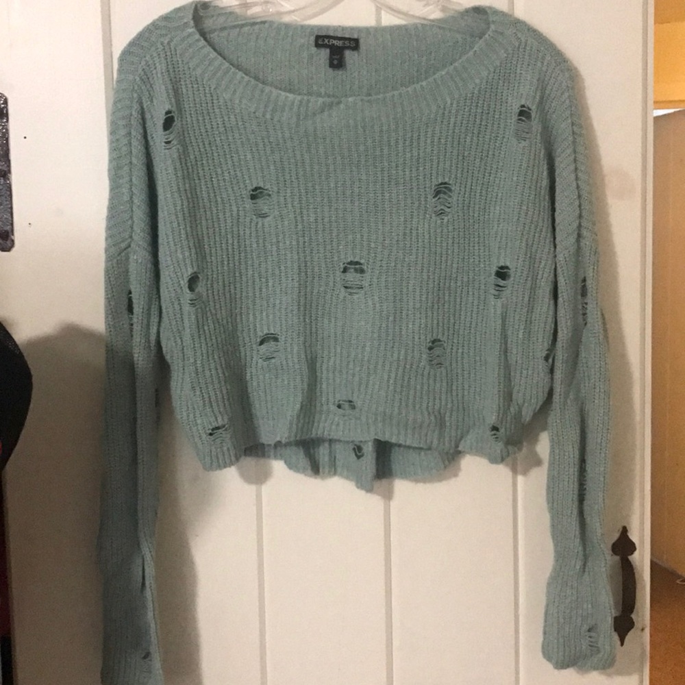 Cropped knit sweater
